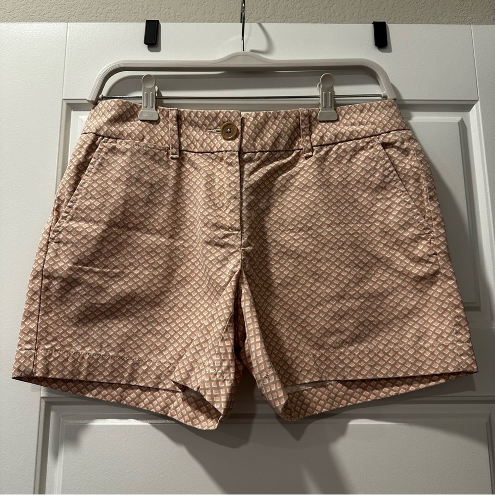 Ann Taylor LOFT Women’s Shorts Sz 2 Blush Pink Geometric Print 100% Cotton